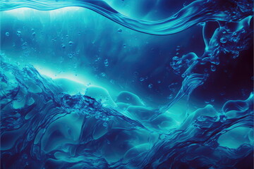 Fototapeta na wymiar surface of water, blue wave background, Made by AI,Artificial intelligence