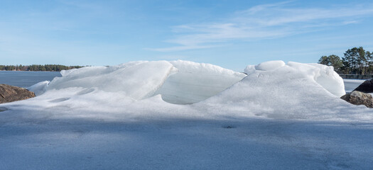 Fototapeta na wymiar Abstract background of ice in a frosen lake