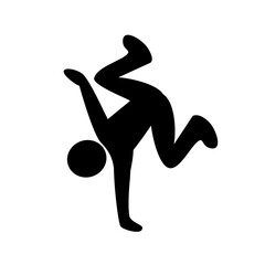 Modern dancing man pictogram icon on a white background