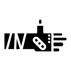 Fototapeta premium hand bandage glyph 