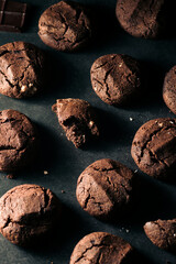 Homemade vegan chocolate chip cookies. Food photo..