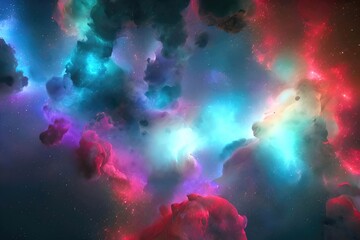 Obraz na płótnie Canvas Paint Explosion Closeup A Vibrant Background with Coloured Particles.