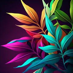 colorful leaves background, ai generation