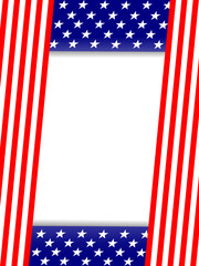 USA flag symbols corner border frame mockup with empty space for your text.