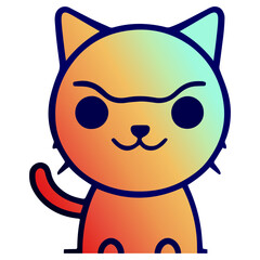 Cat vector illustration Flat Cartoon Style. logo cute Cat icon. Animal Nature Icon Isolated.