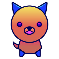 Dog vector illustration Flat Cartoon Style. logo cute Dog icon. Animal Nature Icon Isolated.