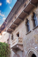 Fototapeta na wymiar Beautiful view of Juliet's balcony in Verona, Italy