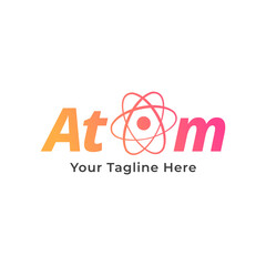 Abstract Atom particle logo design vector illustration. Atom particle suitable for science and technology company logos.