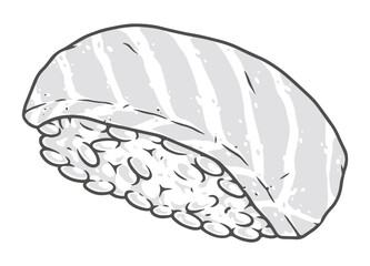 Sushi food vintage label monochrome