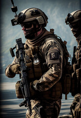 Fototapeta na wymiar Special Forces Soldiers - Generative AI illustration