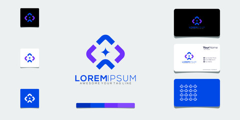 Letter A logo collaboration modern brand identity