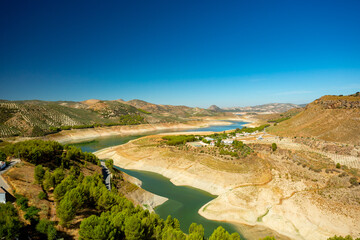 Fototapeta na wymiar Iznajar lake, Spain. Drought year