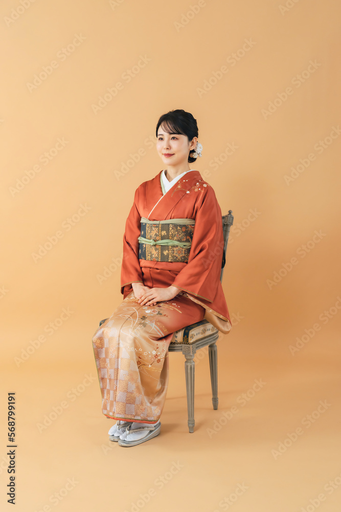 Poster 着物を着た女性　和装の記念撮影　写真館　フォトスタジオ