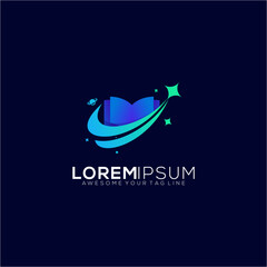 modern gradient Books planet logo colorful