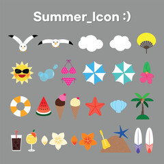 여름 아이콘