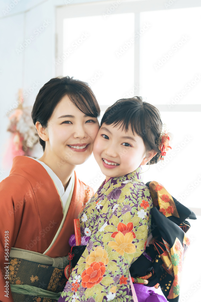 Poster 着物を着た親子　和装の記念撮影　写真館　フォトスタジオ