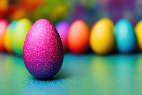 High-Resolution Image of Colorful Easter Eggs Background, Perfect for Adding a Festive Touch to any Design Project	