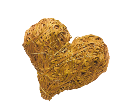 Close up of a green straw heart shape - Powered by Adobe