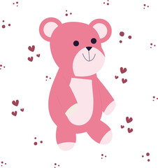 a pink Valentine's Day teddy bear in love