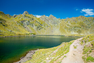 Fototapeta na wymiar Pyrenees mountain. Lake Ayous Bersau, France