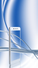 image of mobile phone and various lines