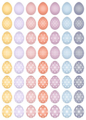 Set 56 Bunte Ostereier Mit Weißen Mustern Blumen Und Punkte Bunt