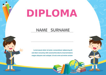cute diploma certificate template for school student 2