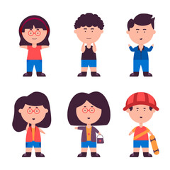 Set of people with emotion cartoon character collection