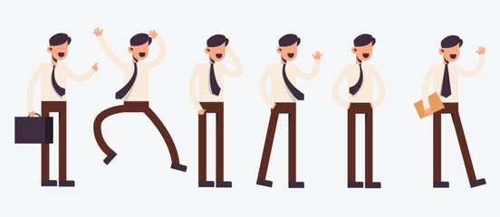 Set of people acting in cartoon charactor vector illustration