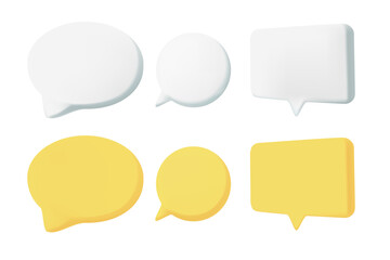 set of speech bubbles, isolated on white