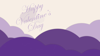Dreamy Purple Valentine's Day Illustrator Background with Clouds and Lavender Hues and a copy spare area