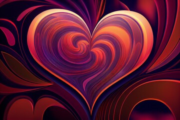Love background heart Valentine abstract pattern. Generative AI
