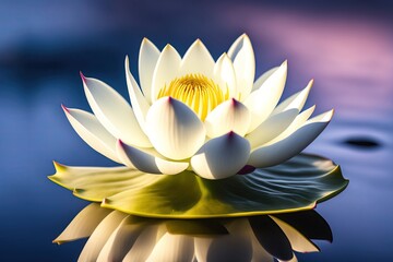 a beautiful white lotus flower in water