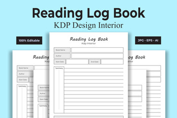 Reading Log Book KDP Interior Low or No Content Book