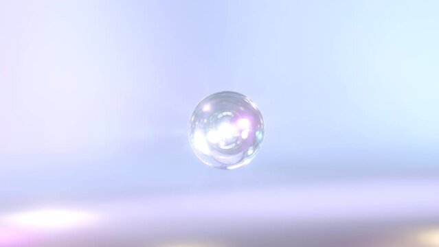 3D animation of liquid bubbles merging. The components of a Macro Shot combine to create a serum. Drop is combined with a cosmetic serum. In a metaball's morph animation, a liquidy blob of fluidity