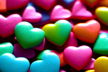 Fototapeta na wymiar Romantic Love Hearts Valentine's Day, generative ai