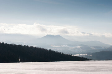Snow in the mountains, Mountains in Poland, Mountain in the clouds, Polish landscape