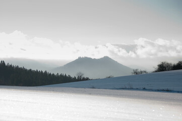 Snow in the mountains, Mountains in Poland, Mountain in the clouds, Polish landscape