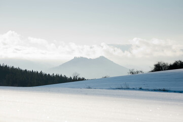 Snow in the mountains, Mountains in Poland, Mountain in the clouds, Polish landscape