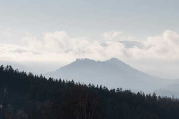 Snow in the mountains, 
Mountains in Poland, 
Mountain in the clouds, Polish landscape