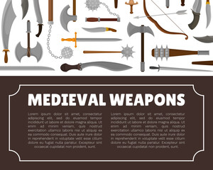 Old Medieval Weapon with Sharp Blade and Handle Vector Template