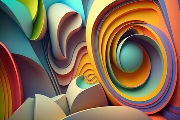Colorful abstract background, swirl and flow, generative ai