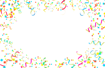 Festive overlay, Party streamers, serpentine, curly paper ribbons. Colorful explosion confetti. Multicolored party decorations. Concept for party.