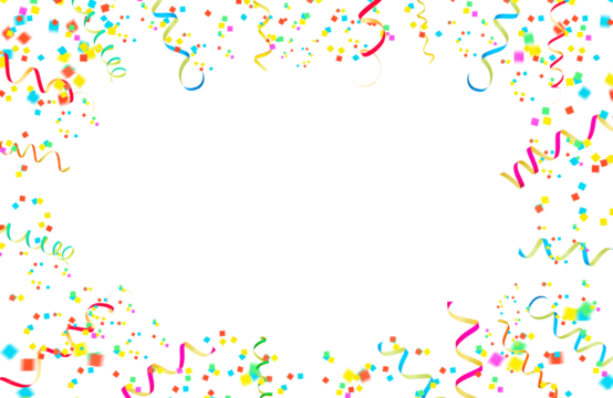 Festive overlay, Party streamers, serpentine, curly paper ribbons. Colorful explosion confetti. Multicolored party decorations. Concept for party.