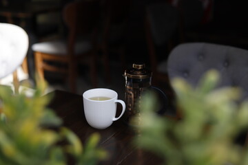 cup of coffee on a table