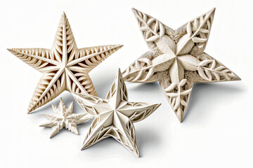 Obraz premium Christmas star decoration isolated on white background Christmas and New Year concept.