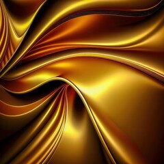 Golden abstract wavy background. 3d rendering, 3d illustration.