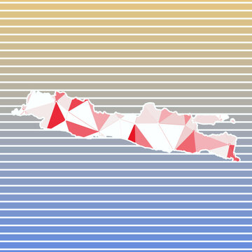 Java vector illustration. Java design on gradient stripes background. Technology, internet, network, telecommunication concept. Vibrant vector illustration.