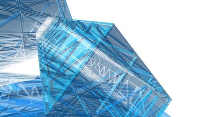 View of modern architecture 3d illustration