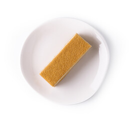 A piece of Napoleon cake from puff pastry